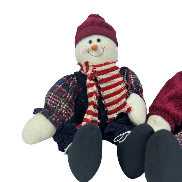 Raz Imports Snowman and Snowwoman Couple-Shelf Sitter Dolls-15 inches-Nice!! - Picture 2 of 13